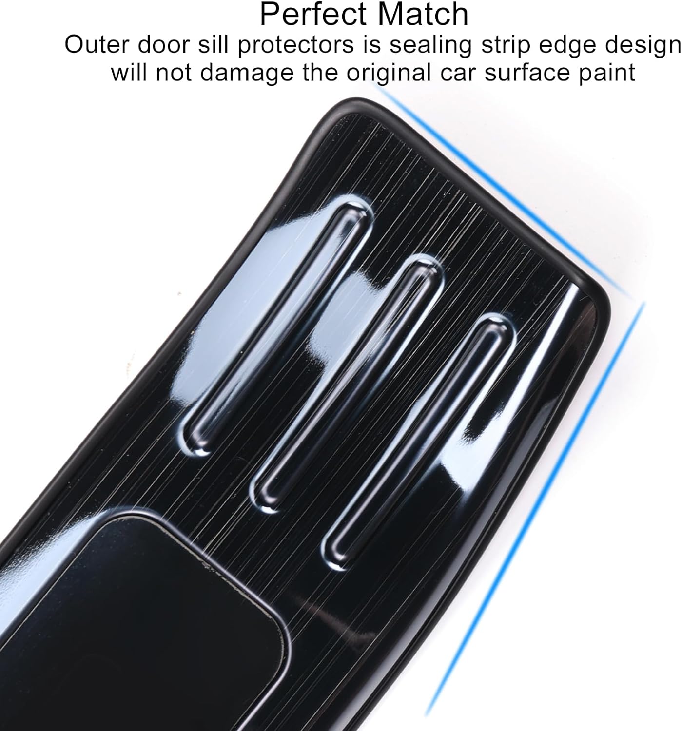 for Toyota RAV4 2025 2024 2023 Door Sill Protector Cover, Stainless Steel Outer Door Entry Guard Plate Fit for RAV-4 2022 2021 2020 2019 Trim Accessories Interior Decoration Sticker-Black